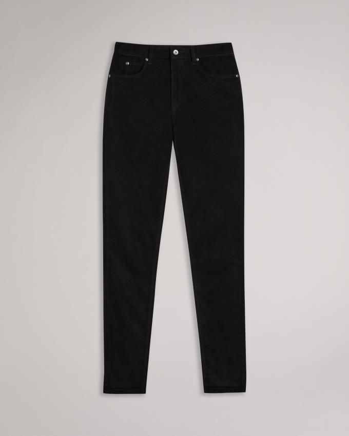 Jean Ted Baker Velvet Skinny Leg Noir Femme | LZG-60565505